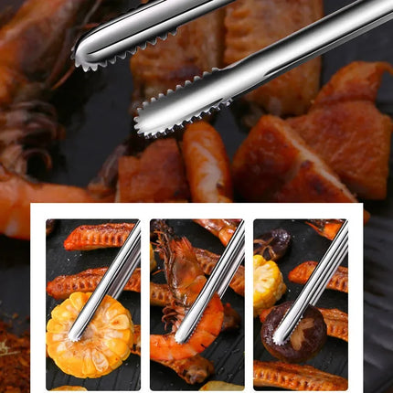 Stainless Steel Grill Tongs Food Clip BBQ Steak Clip Bread Tong