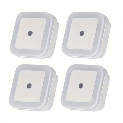 1-4pcs LED Wireless Sensor Night Light EU US Plug Mini Square Night