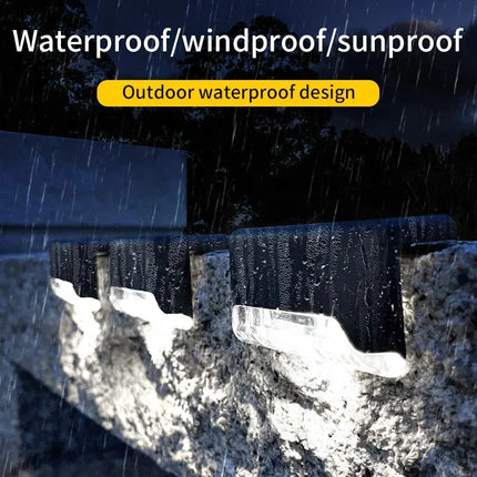 1-8 Pack Led Solar Step Lights Outdoor Fence Garden Lamp for Stairs