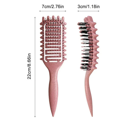 3 in 1 Curl Define Styling Brush Hollow Out Detangling Hair Brush