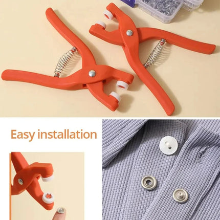Snap Button Kit With Hand Pressure Pliers 50pcs Snaps , Metal Snaps