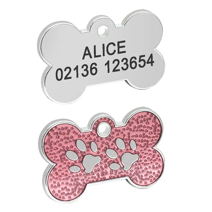 Personalized Dog Cat ID Tag Bling Rhinestone Puppy Kitten Name Tags