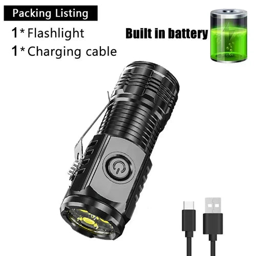 Super Bright Mini 3LED Flashlight With Pen Clip And Tail