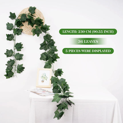 2.1M Green Ivy Leaf Hanging Vine Artificial Garland Silk Wall Plant