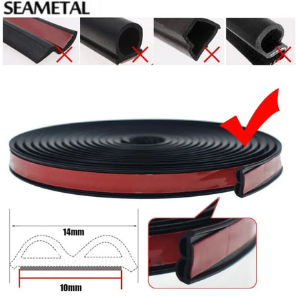 Car Door Seal Strips Sticker Weatherstrip Rubber B Shape Door Seals