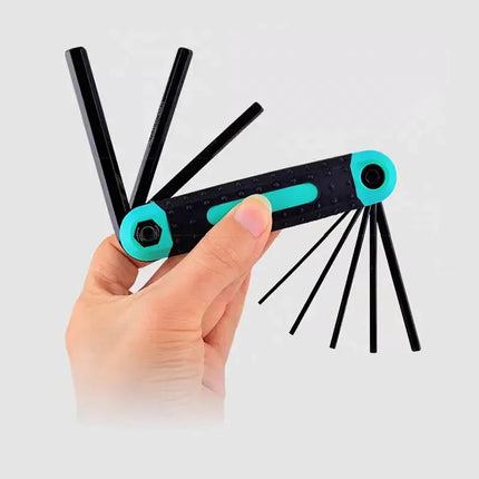 8pcs Portable Folding Socket Wrench Set Mini Inner Hexagon Socket