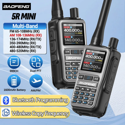 BAOFENG UV-5R Mini Walkie Talkie Multi Band Bluetooth Programming