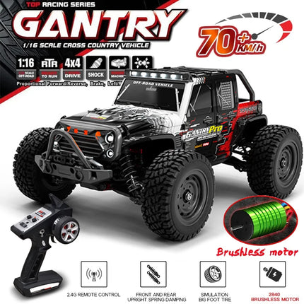 16103PRO 2.4GHz 70KM/H Professional RC Car: Brushless Motor, 1:16