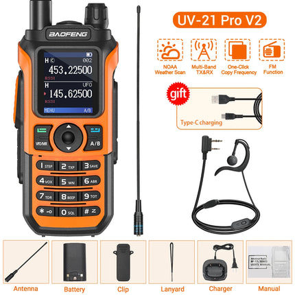 Baofeng UV-21 Pro V2 Air Band Walkie Talkie Wireless Copy Frequency AM