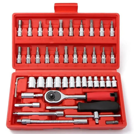 Wrench Set 46 Pcs Tool Kit For Car Tool Screwdriver And Bit Ratchet