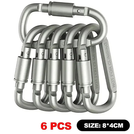 6pcs Carabiner Set For Key Camping Survival EDC Outdoor Keychain Clip