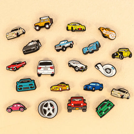 1-20pcs Car Shoe Charms Cool Vehicle Shoe Accessories Cartoon