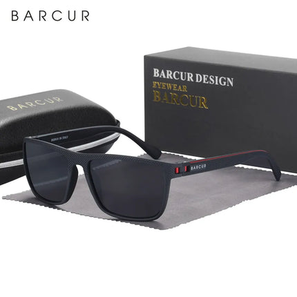 BARCUR Design TR90 Sunglasses Men Polarized Light Weight Sports Sun