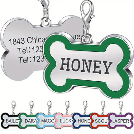 1PC Custom Engraved Name Dog Tag for Pets Personalized Zinc Alloy