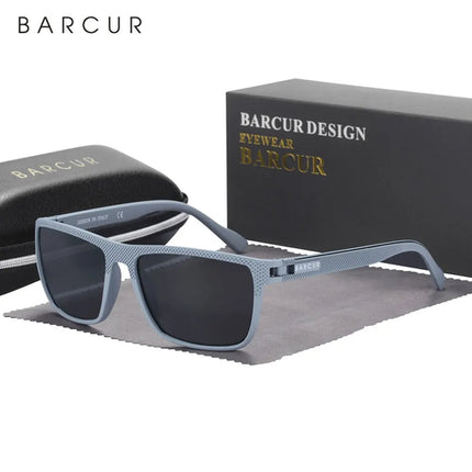 BARCUR Design TR90 Sunglasses Men Polarized Light Weight Sports Sun