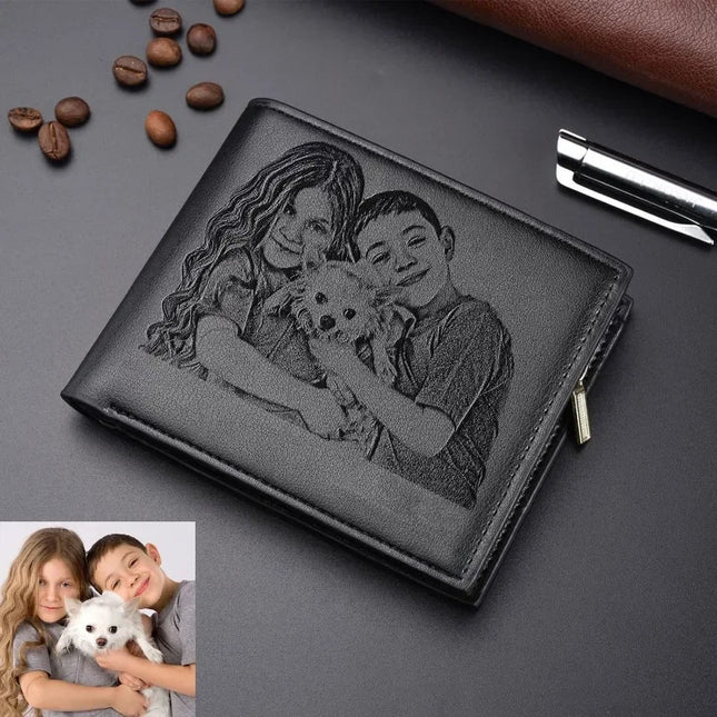 Engraved Personalized Gifts Custom Wallet for Men,Husband,Dad,Son for