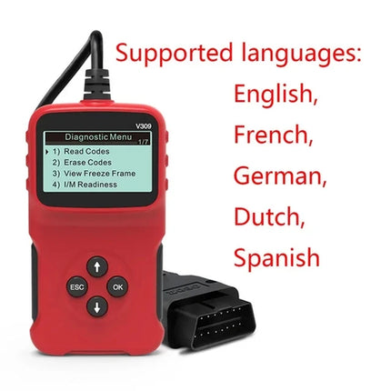 V520 v309  New OBD2 Scanner Professional Auto Engine System Lifetime