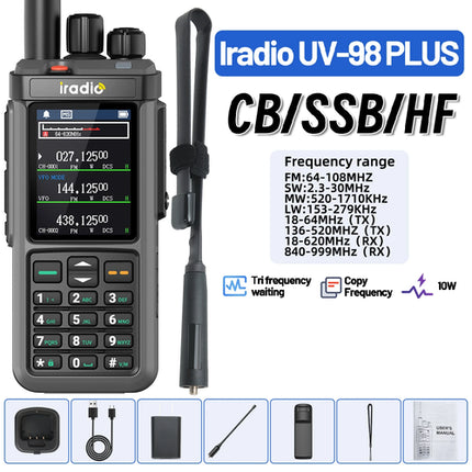 Iradio UV-98 PLUS Multi Band 10W FM AM SSB HF Cross Band Repeater