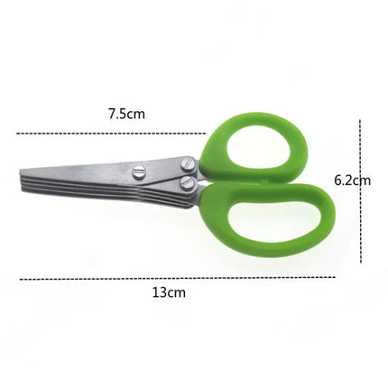 Muti-Layers Kitchen Scissors Stainless Steel Vegetable Cutter Scallion