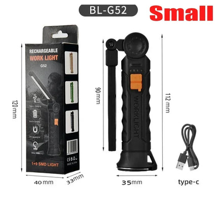 COB LED Work Light Dimmable USB Rechargeable LED Flashlight Inspection
