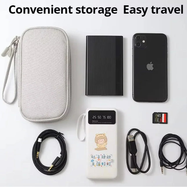 1pc Pink/Grey/Black/Navy Travel Portable Digital Product Storage Bag