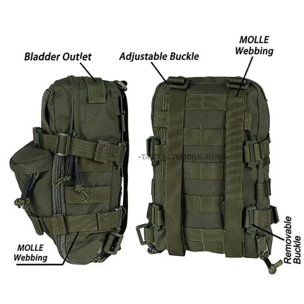 Tactical Hydration Pack Plate Carrier Molle Backpack Back Panel
