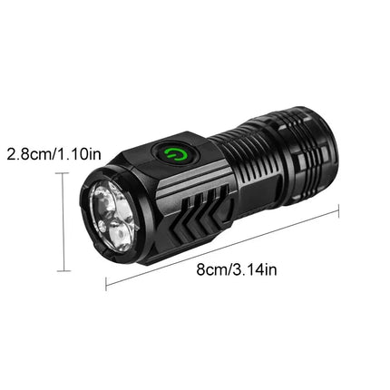 New Ultra Powerful Flashlight 3 Core LED Mini Tactical Flashlight USB