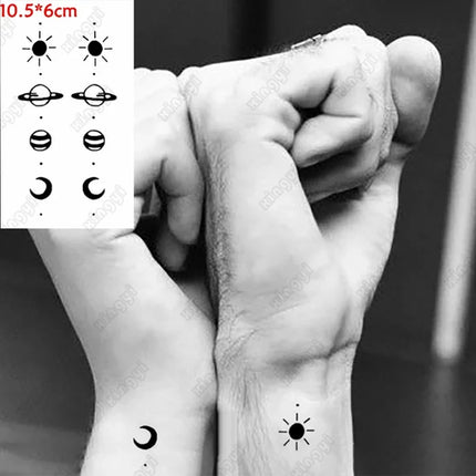 Waterproof Temporary Tattoo Sticker Black Hand Drawn Heart Design Body