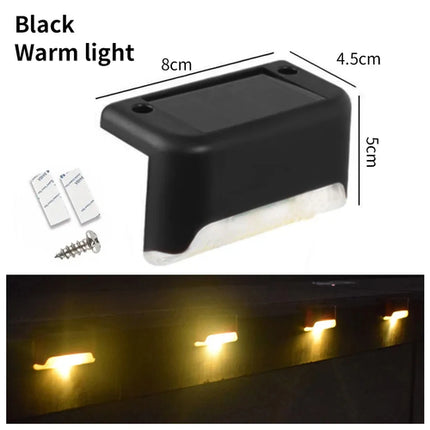 1-8 Pack Led Solar Step Lights Outdoor Fence Garden Lamp for Stairs