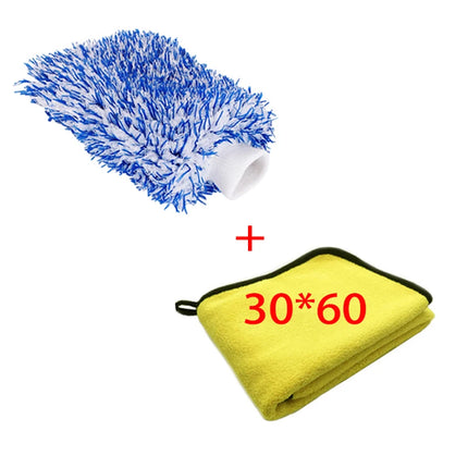 Plush Car Wash Mitt Microfiber Thick Car Cleaning Mitts Auto Wash