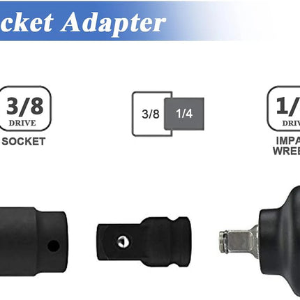 4pcs Socket Convertor Adaptor Reducer Set 1/2 To 3/8 3/8 To 1/4 3/4 To