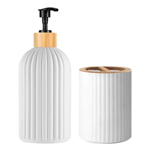 Bathroom Countertop Container Hand Soap Dispenser Cotton Ball Storage