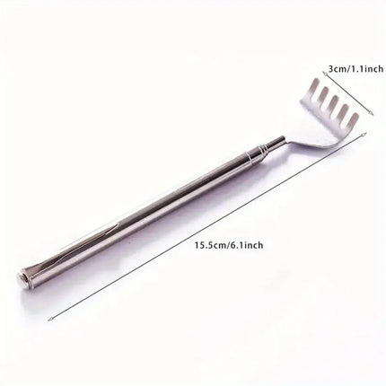 silvery Telescopic Back Scratcher,  Portable Extendable Stainless