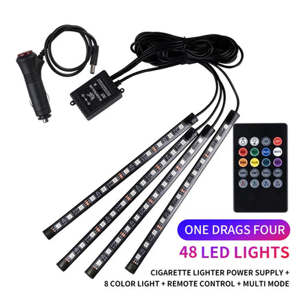 Neon LED Car Interior Ambient Foot Strip Light Kit Accessories RGB