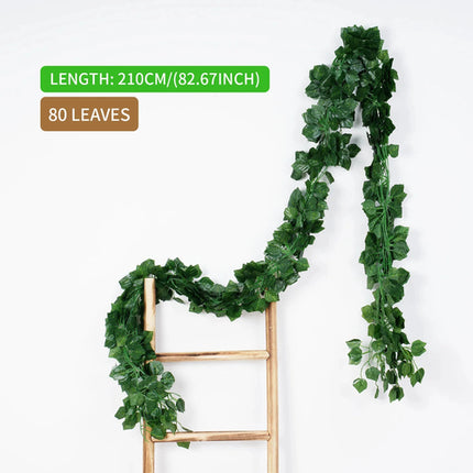 2.1M Green Ivy Leaf Hanging Vine Artificial Garland Silk Wall Plant