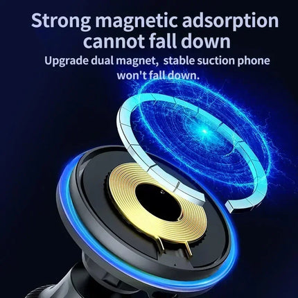30W Magnetic Car Wireless Chargers RGB LED Light For iPhone 12 13 14