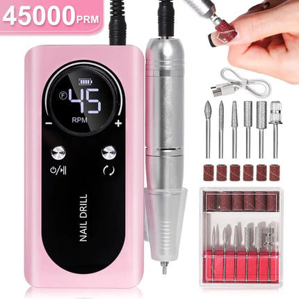 Professional 45000RPM Electric Portable Nail Drill Machine