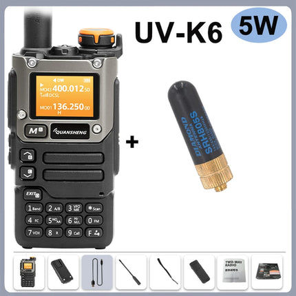 Quansheng UV-K6 Walkie Talkie 5W Air Band Radio Type C Charge UHF VHF