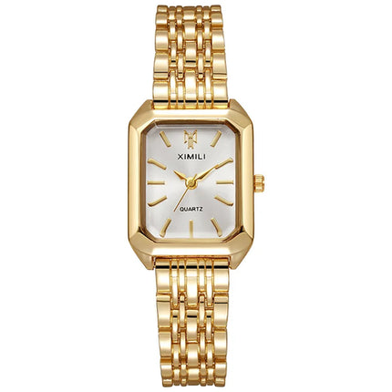Luxury Women Watches Fashion Rectangle Ladies Steel Band Quartz Watch