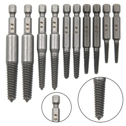10pc Hexagonal Shank Broken Head Screw Extractor Screw Broken Head