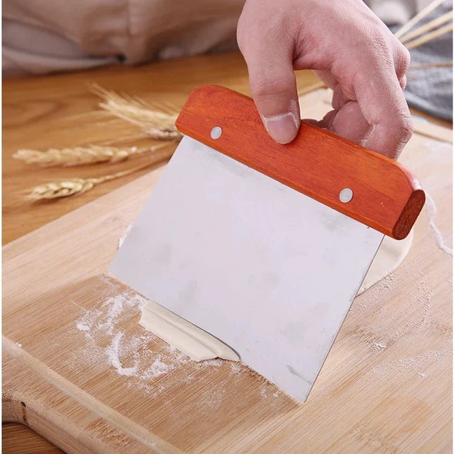 Stainless Steel Pasty Cutters Noodle Knife Cake Scraper with Scale