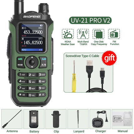 Baofeng UV-21 Pro V2 Air Band Walkie Talkie Wireless Copy Frequency AM