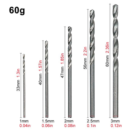 100pc twist drill 1-3mm hand electric drill DIY woodwork drill