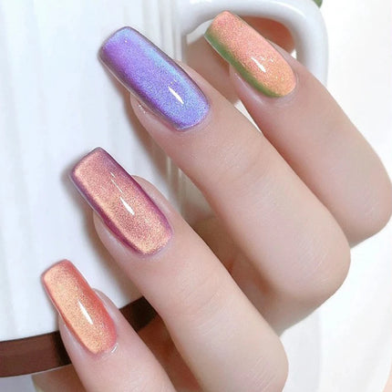 1/5PCS SS25 Cat Eye Gel Polish w/Glass Beads & Crystal, 5 Colors Salon