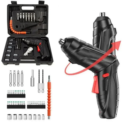 47-Piece Cordless Electric Screwdriver Kit with LED Light,