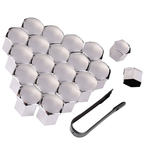 Car Wheel Nut Caps Auto Hub Screw Cover Black Silvery 17mm Bolt Rims