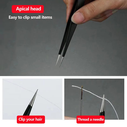 6pcs Precision Tweezers Set ESD Anti-Static Stainless Steel Tweezers