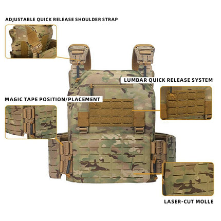 New combat vest 6094 quick detachable light laser cut tactical vest