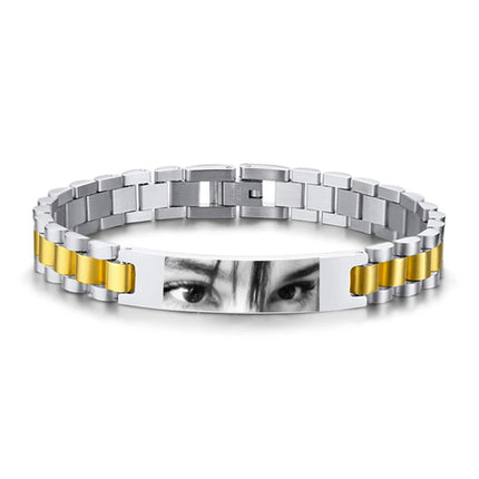 Personalized Engrave ID Bracelet for Men Wristband Stainless Steel