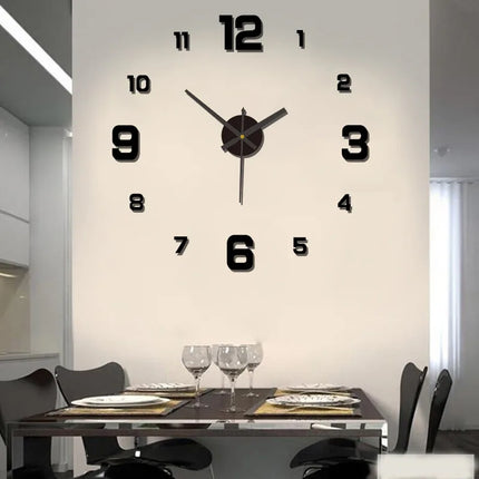 3D Creative Frameless DIY Wall Hanging Clock Wall Stickers Home Mute